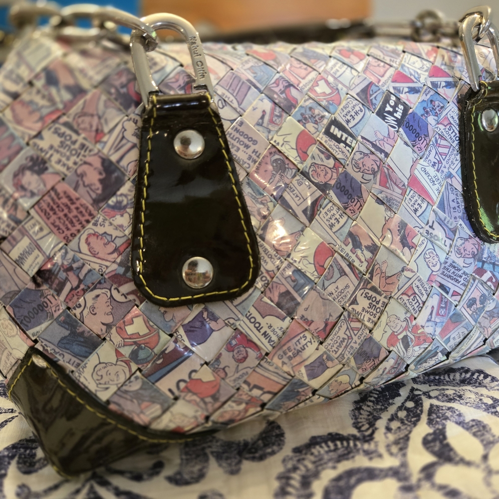 Nahui Ollin Black Shoulder Bag with Currency Print
